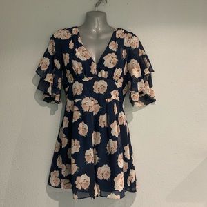 TOPSHOP Navy Floral Romper NWOT